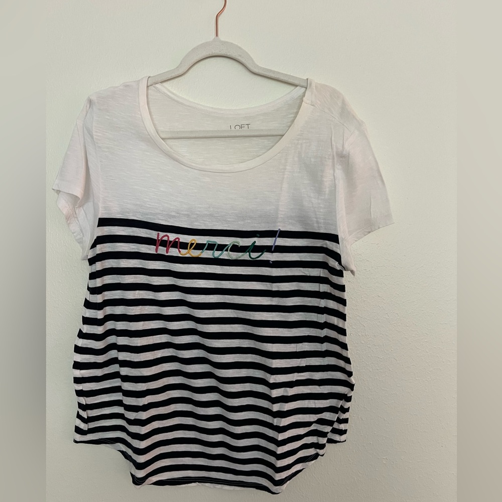 LOFT outlet black and white shirt